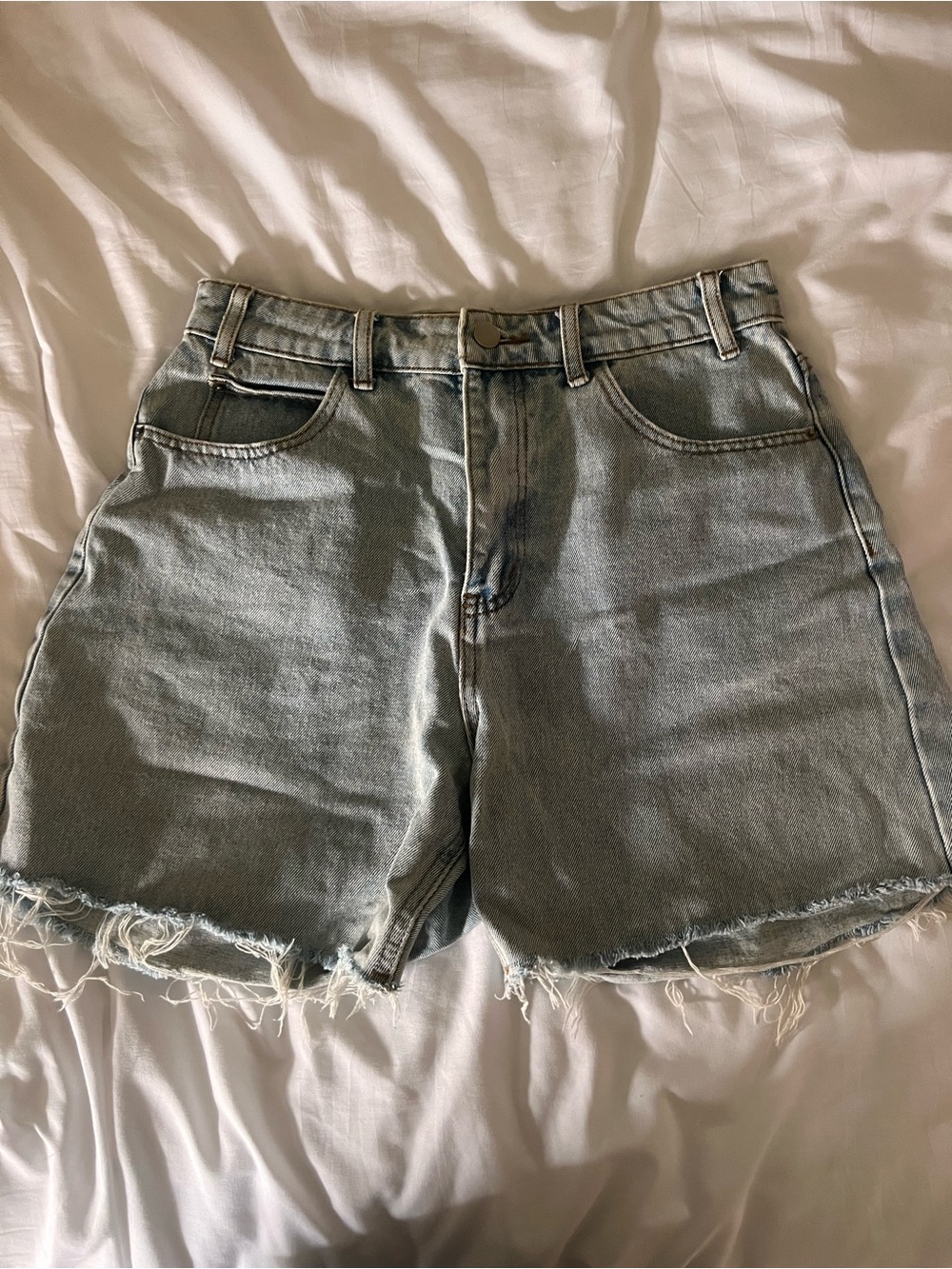 high waisted denim shorts